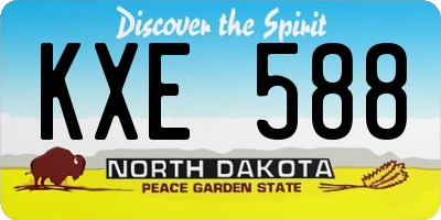 ND license plate KXE588