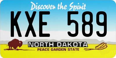 ND license plate KXE589