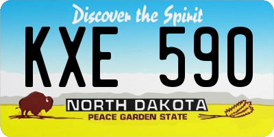 ND license plate KXE590