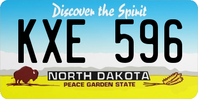 ND license plate KXE596