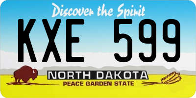 ND license plate KXE599