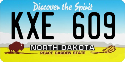 ND license plate KXE609