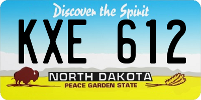 ND license plate KXE612
