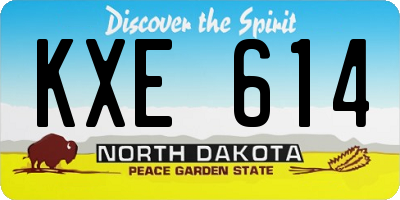 ND license plate KXE614