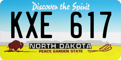 ND license plate KXE617