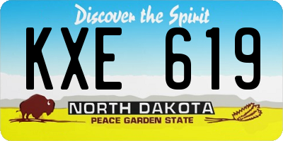ND license plate KXE619