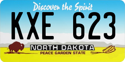 ND license plate KXE623