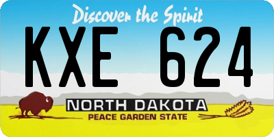 ND license plate KXE624
