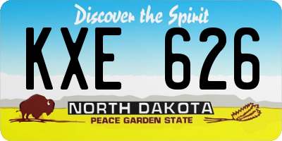 ND license plate KXE626