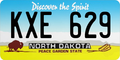 ND license plate KXE629