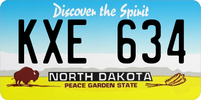 ND license plate KXE634
