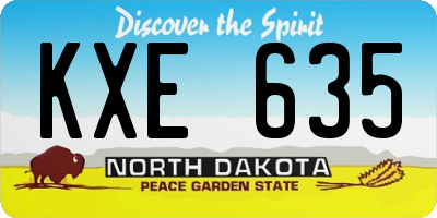 ND license plate KXE635