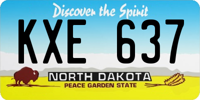 ND license plate KXE637