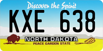 ND license plate KXE638