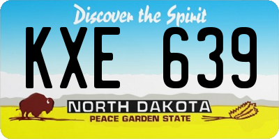 ND license plate KXE639