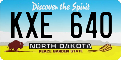 ND license plate KXE640