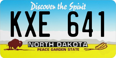 ND license plate KXE641
