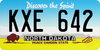 ND license plate KXE642