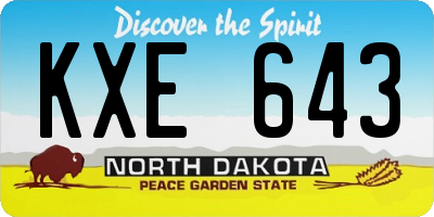 ND license plate KXE643