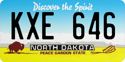 ND license plate KXE646