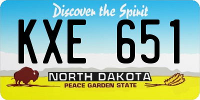 ND license plate KXE651