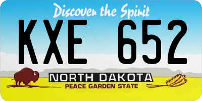 ND license plate KXE652