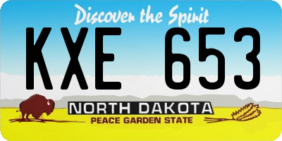 ND license plate KXE653