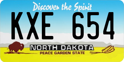 ND license plate KXE654