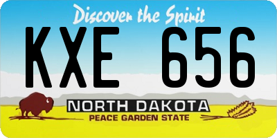 ND license plate KXE656