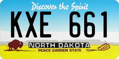 ND license plate KXE661