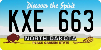 ND license plate KXE663