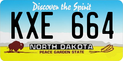 ND license plate KXE664