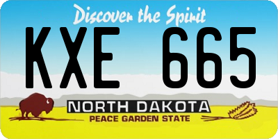 ND license plate KXE665