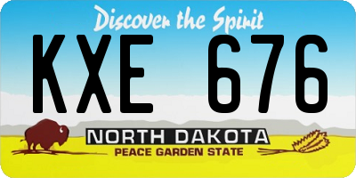 ND license plate KXE676