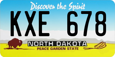 ND license plate KXE678