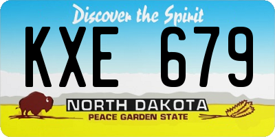 ND license plate KXE679