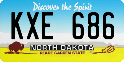 ND license plate KXE686