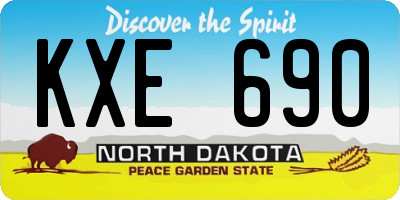ND license plate KXE690