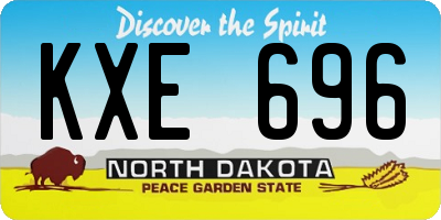 ND license plate KXE696