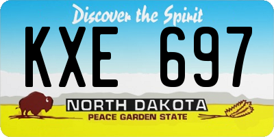 ND license plate KXE697