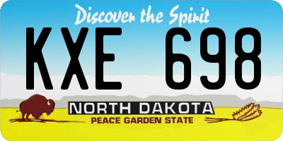 ND license plate KXE698