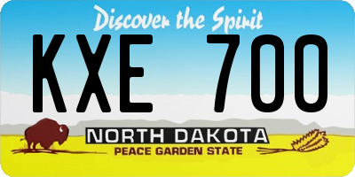 ND license plate KXE700