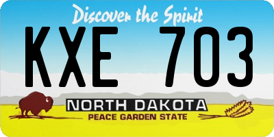 ND license plate KXE703