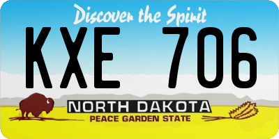 ND license plate KXE706