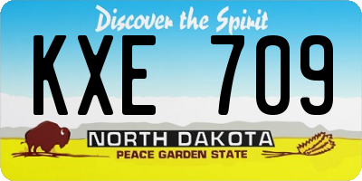 ND license plate KXE709
