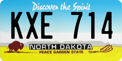 ND license plate KXE714