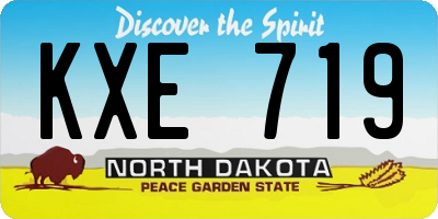 ND license plate KXE719
