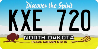 ND license plate KXE720