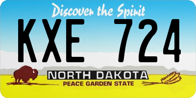 ND license plate KXE724
