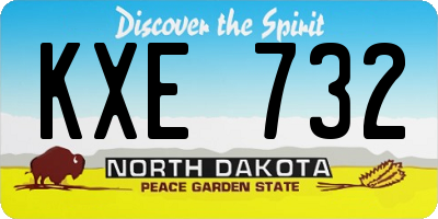 ND license plate KXE732